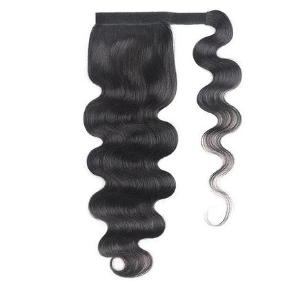 #1B Natural Black Body Wave Ponytail Extension Grade 12A 100% Brazilian Virgin Human Hair Bundles 100 Grams Double Wefted