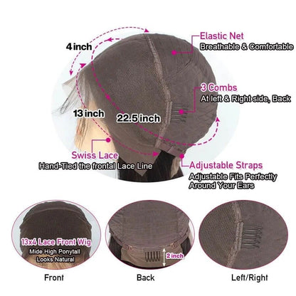 13x4 Swiss HD Lace Frontal Wig | Water Wave, Kinky Curly & Loose Wave | Grade 12A 100% Virgin Human Hair