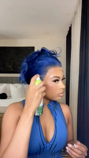 13x4 Royal Blue Straight Swiss Lace Grade 12A Frontal Wig 100% Brazilian Human Hair