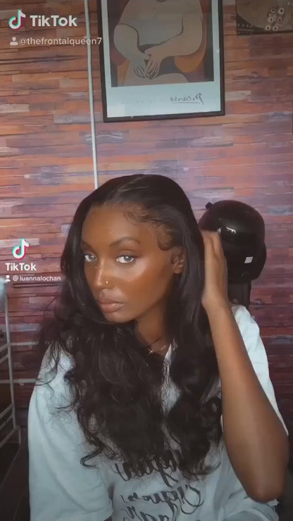 13x4 #1B Black Glueless Kinky Straight Transparent Lace Grade 12A Frontal Wig 100% Brazilian Human Hair